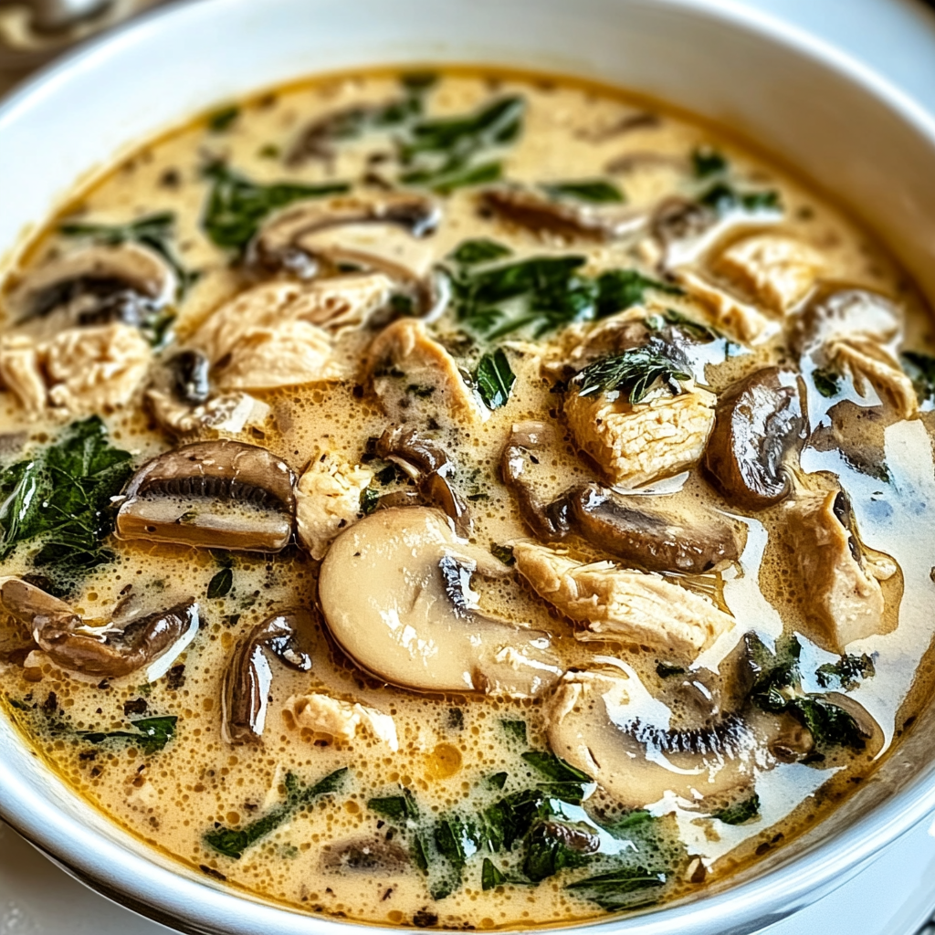 Recipe preparation for Rotisserie Chicken Mushroom Soup