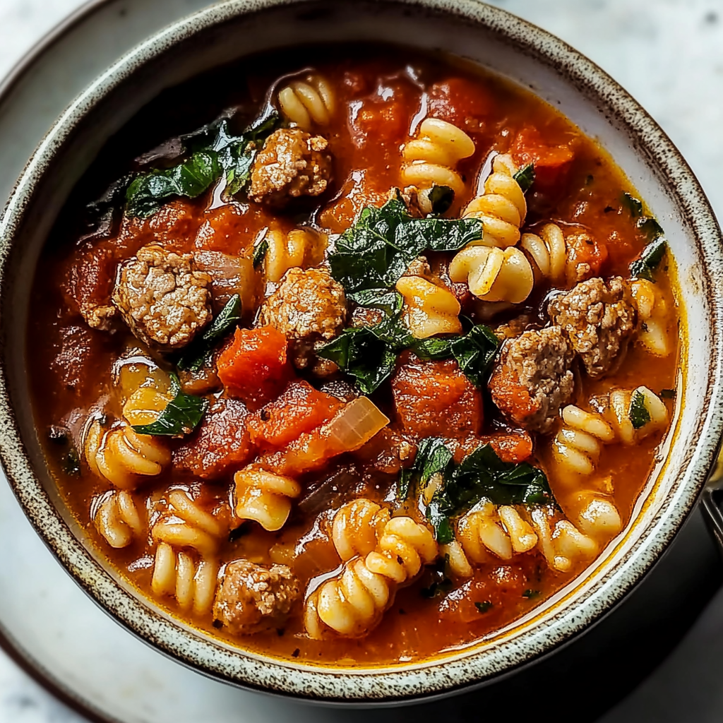 Recipe preparation for Easy Italian Sausage Soup