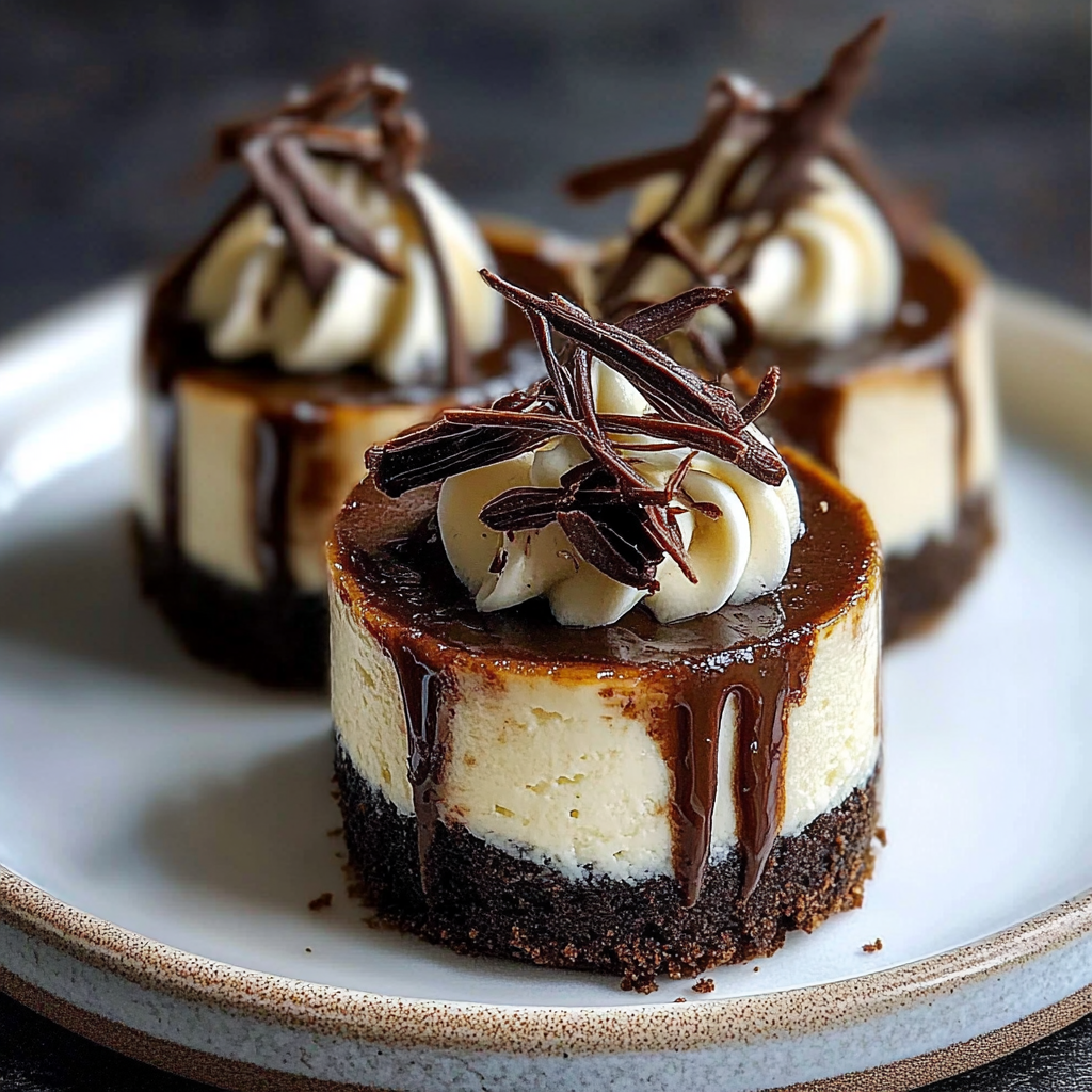 Recipe preparation for Mocha Marble Mini Cheesecake