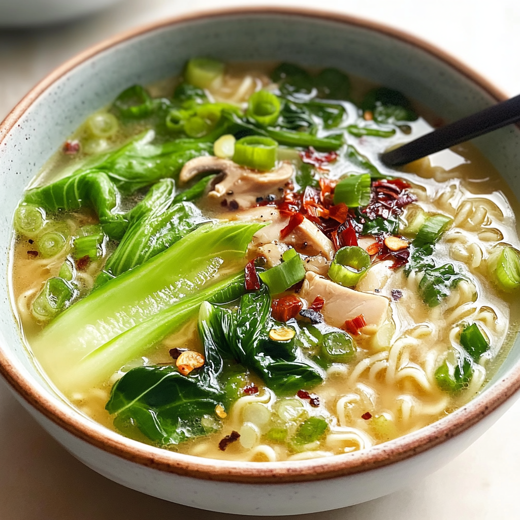 Recipe preparation for Bok Choy Chicken Soup