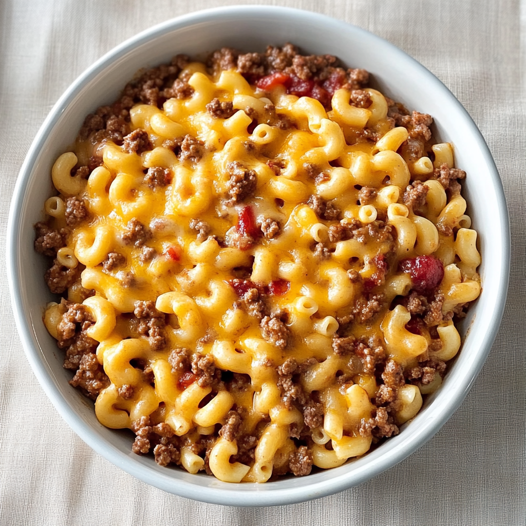 Recipe preparation for One Pot Chili Mac & Cheese