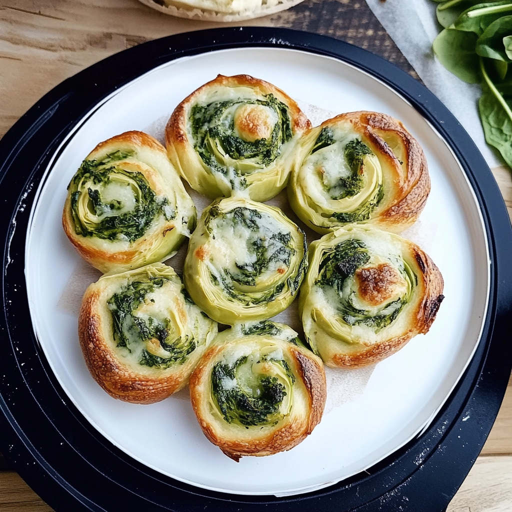 Recipe preparation for Spinach Artichoke Swirls