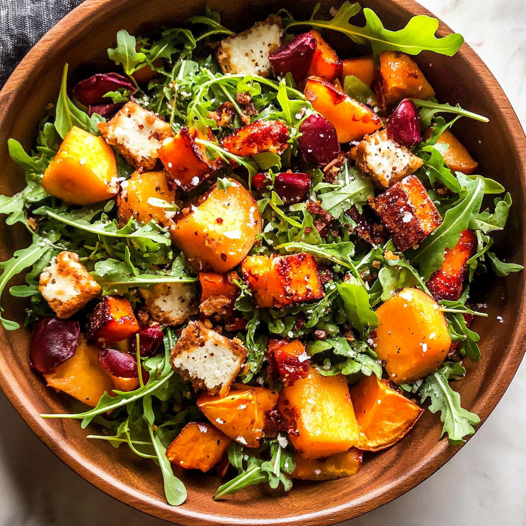 Recipe preparation for Arugula and Persimmon Salad