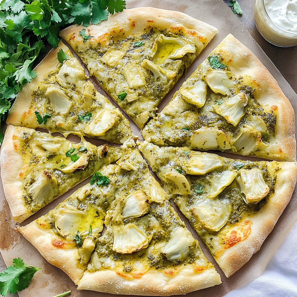 Recipe preparation for Artichoke Pizza