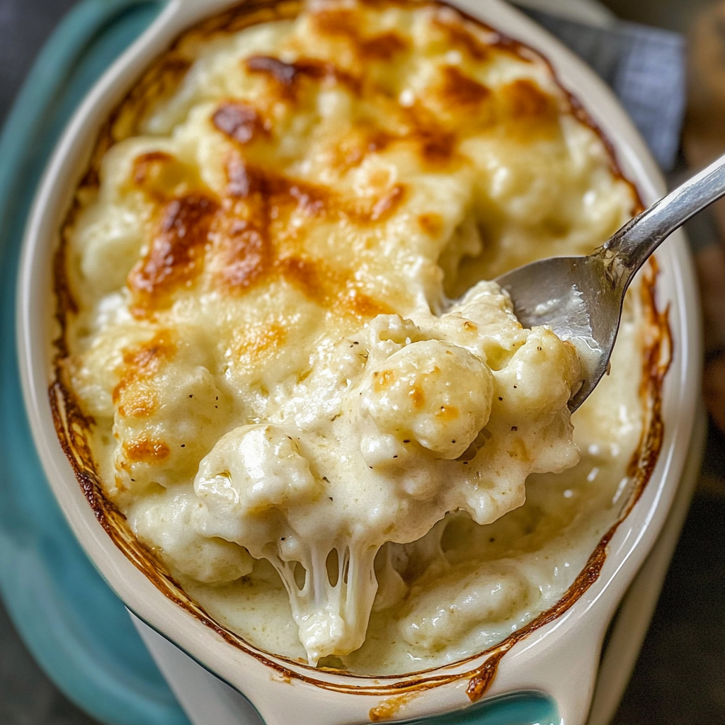 Recipe preparation for Creamy Cauliflower Gratin