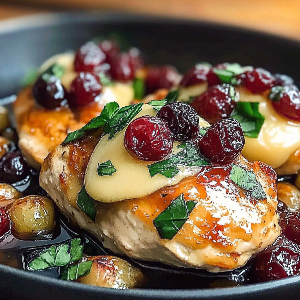 Recipe preparation for Impressive Cranberry Brie Stuffed Chicken