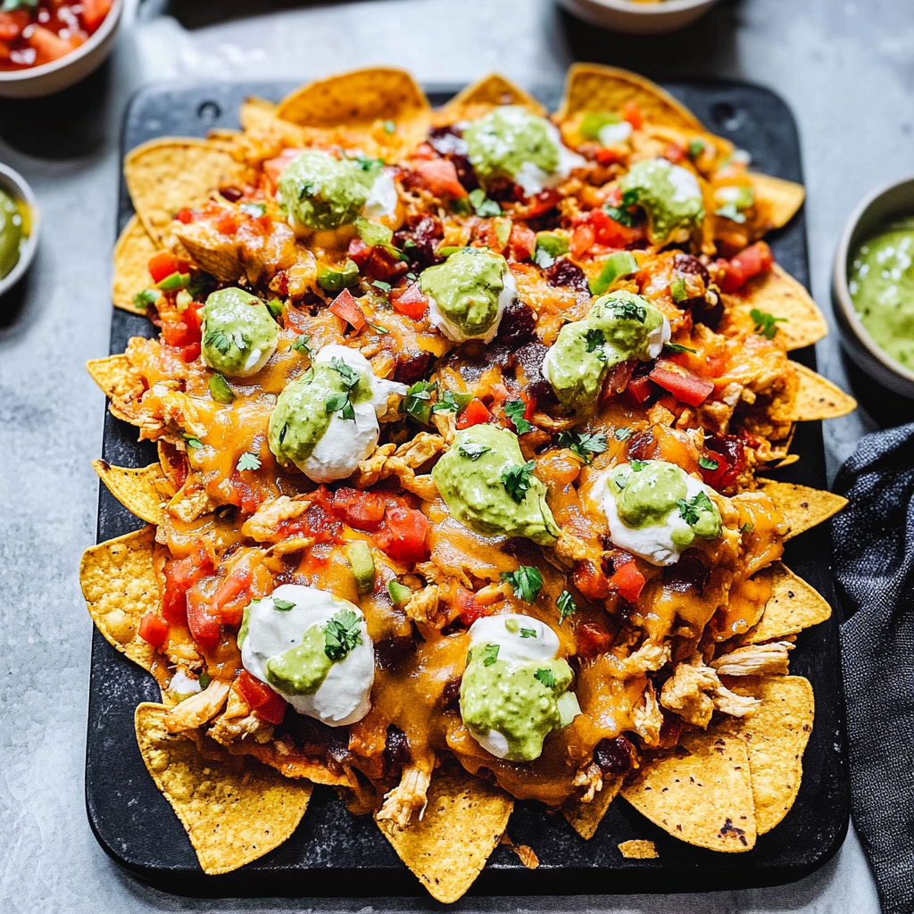 Recipe preparation for BBQ Chicken Nachos & Mexican Nachos