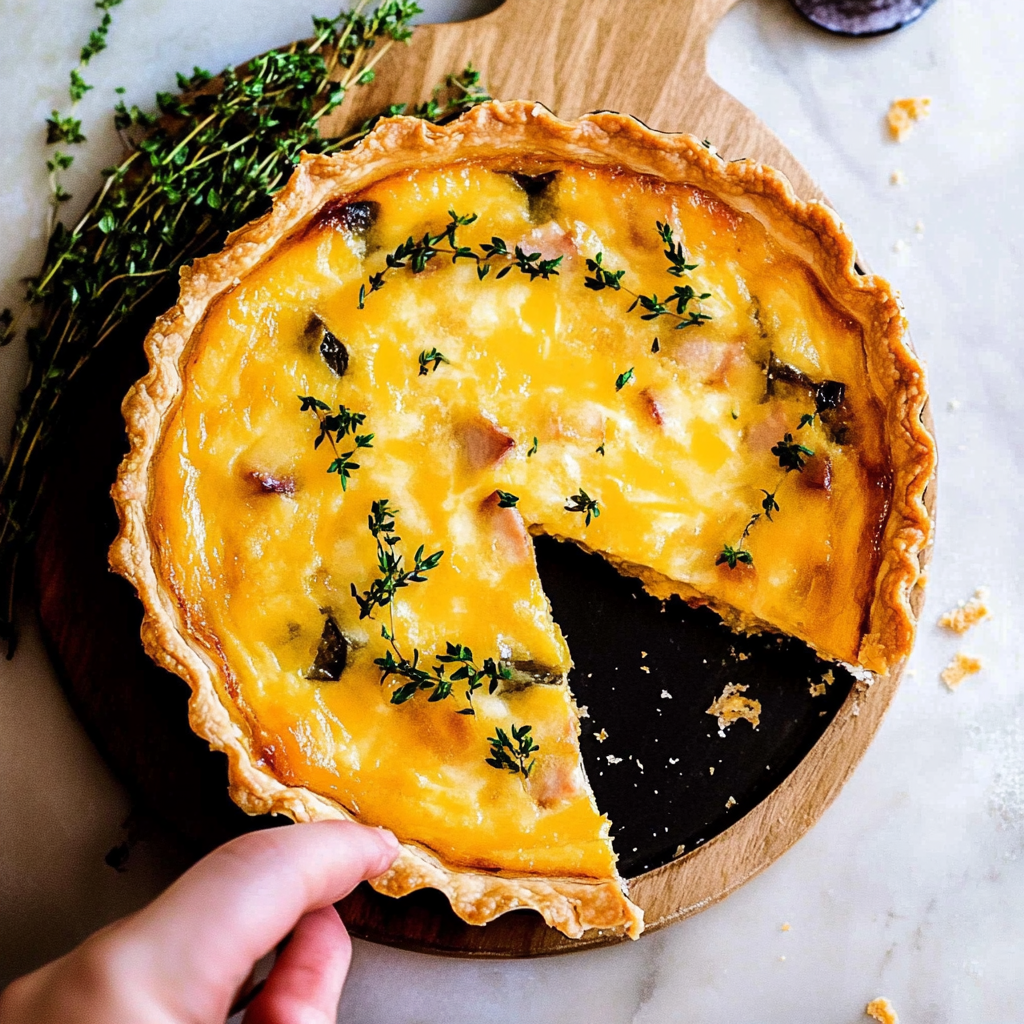 Recipe preparation for Ham and Cheese Quiche