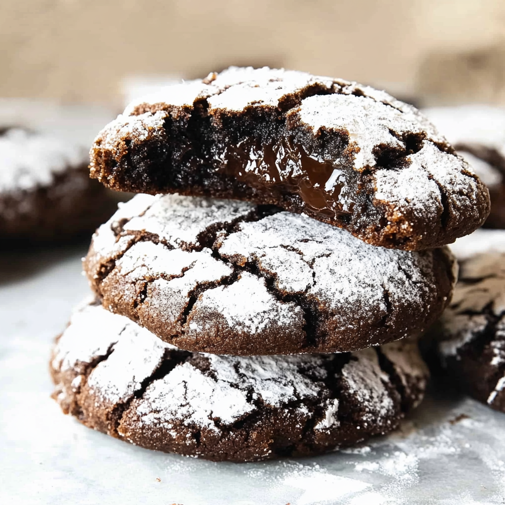 Recipe preparation for Chocolate Crinkle Cookies