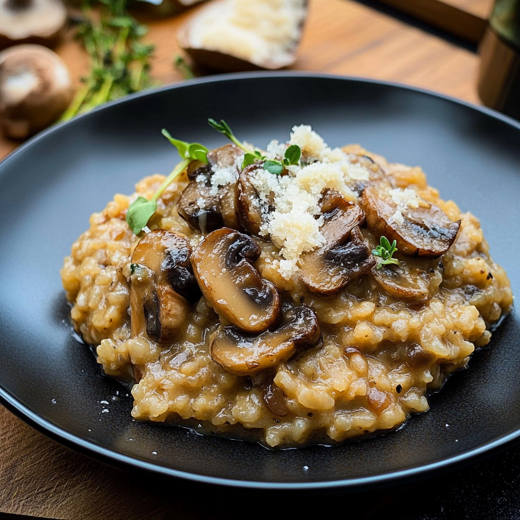 Recipe preparation for Mushroom Risotto