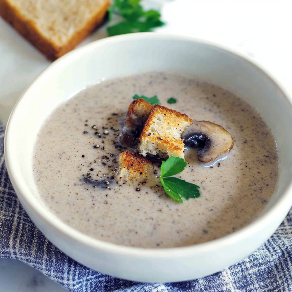Recipe preparation for Mushroom Brie Soup