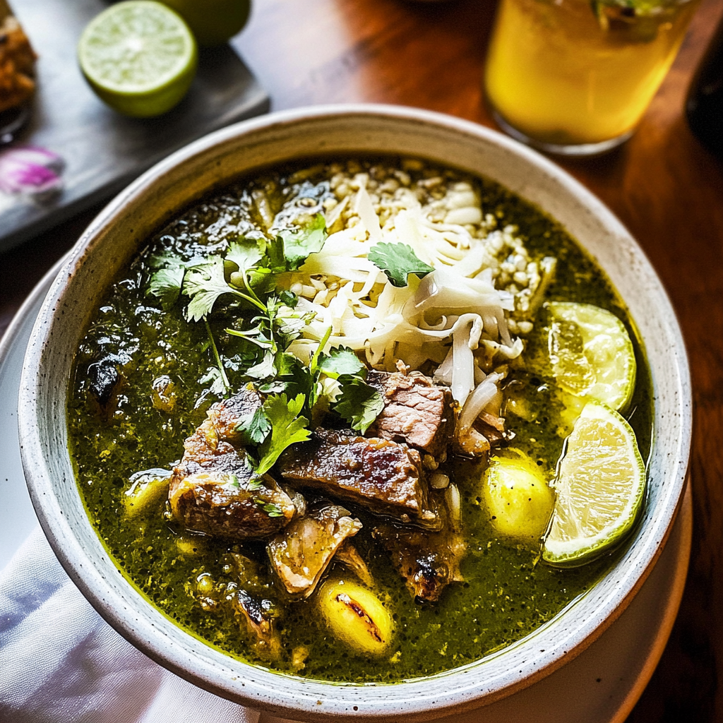 Recipe preparation for Pork Pozole Verde