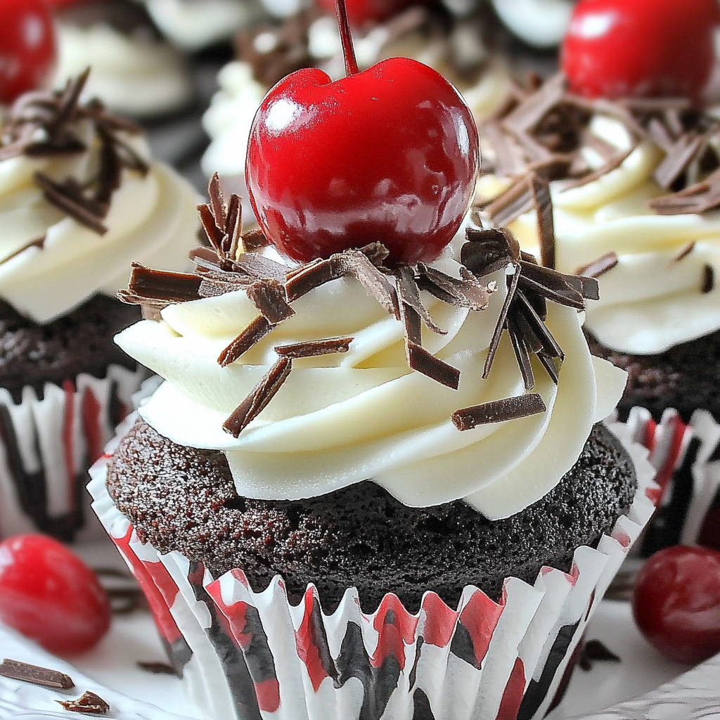Recipe preparation for Black Forest Cupcakes Delight