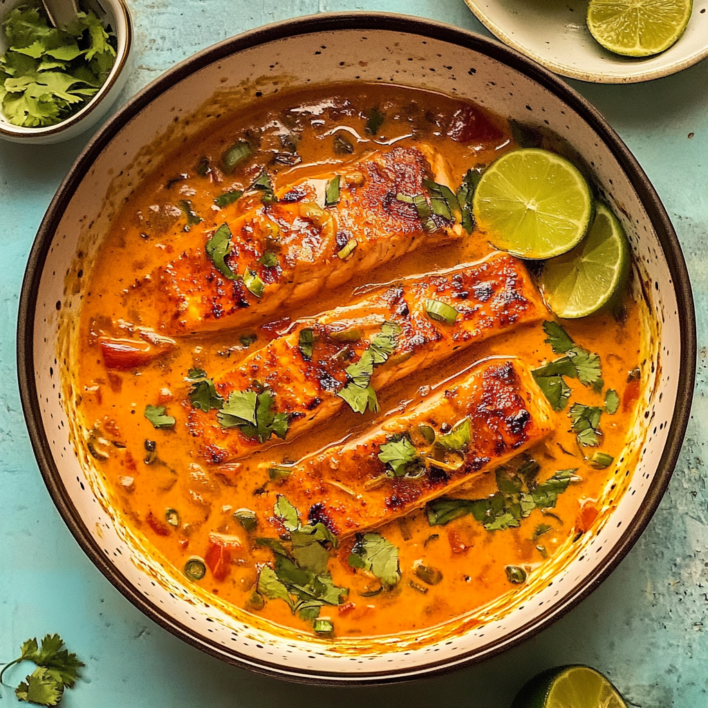 Recipe preparation for Thai Curry with Salmon: 30-Minute Meal