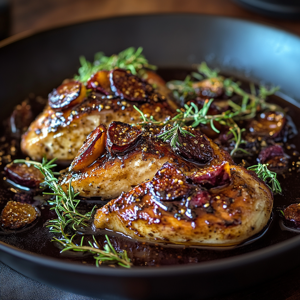 Recipe preparation for Mastering Balsamic Fig Glazed Chicken