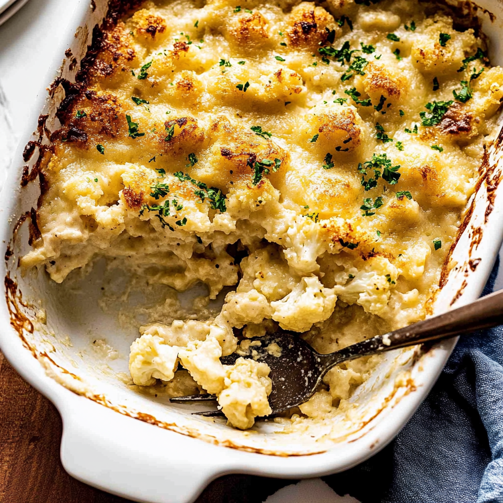 Recipe preparation for Parmesan Cauliflower Gratin