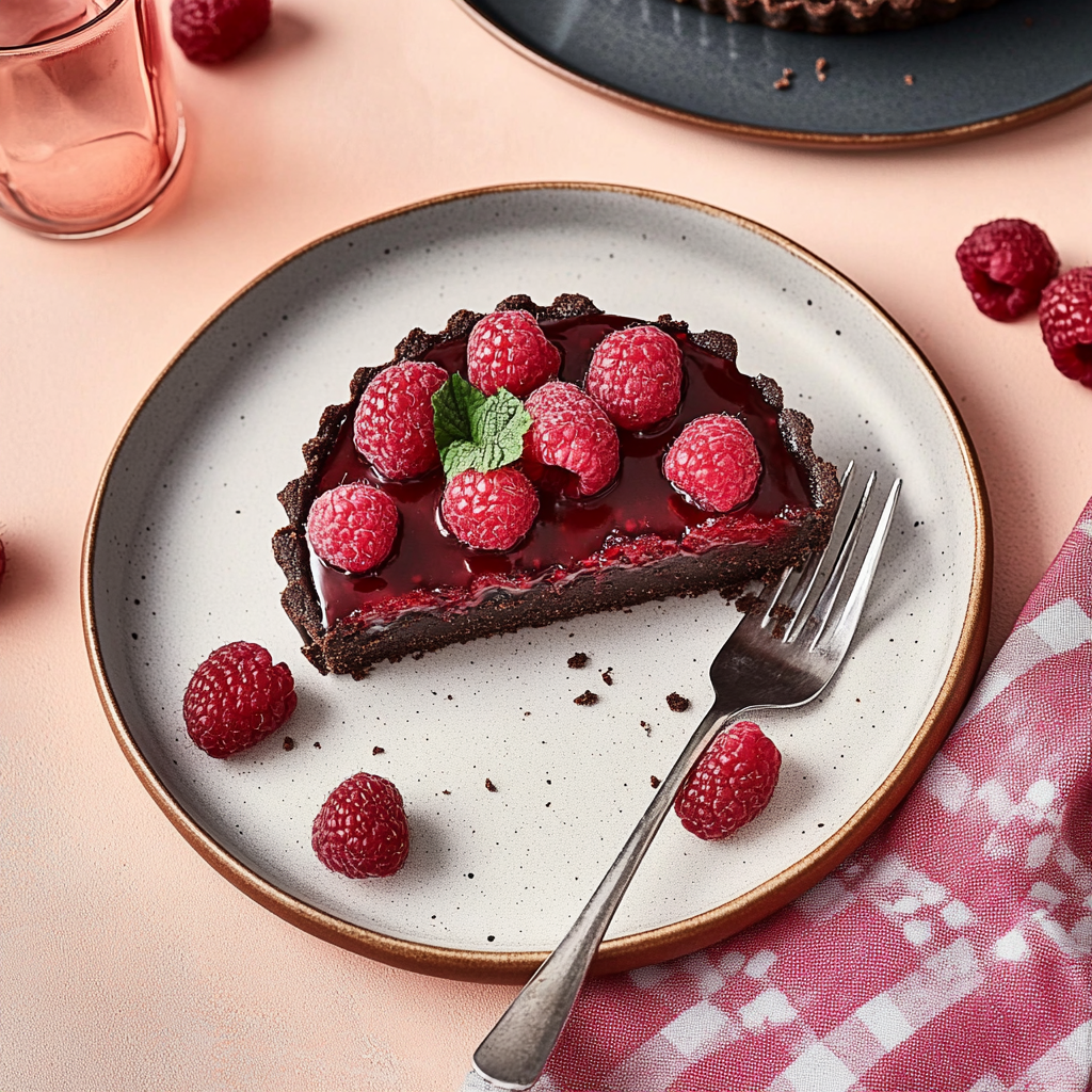 Recipe preparation for Chocolate Raspberry Tart