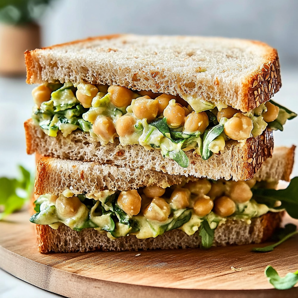 Recipe preparation for Chickpea Salad Sandwich