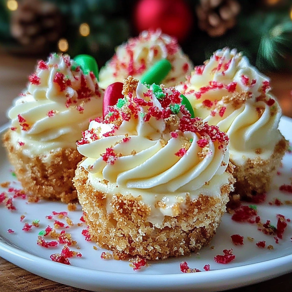 Recipe preparation for No-Bake Christmas Mini Cheesecakes