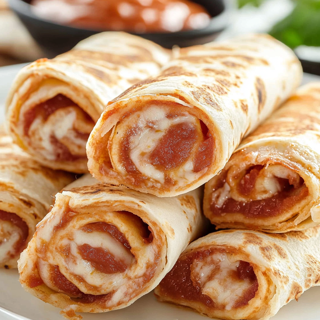 Recipe preparation for Tortilla Pizza Rolls Airfryer