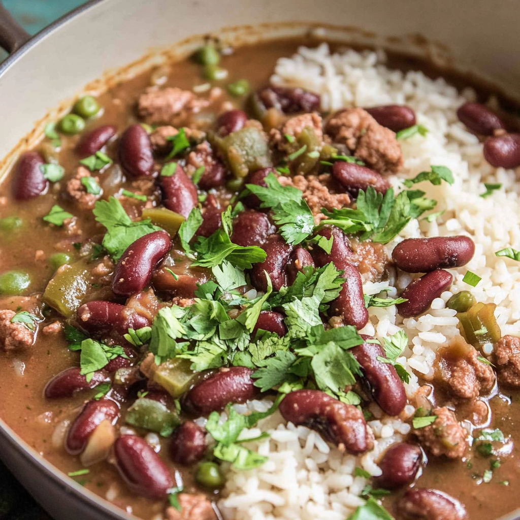 Recipe preparation for Red Beans and Rice