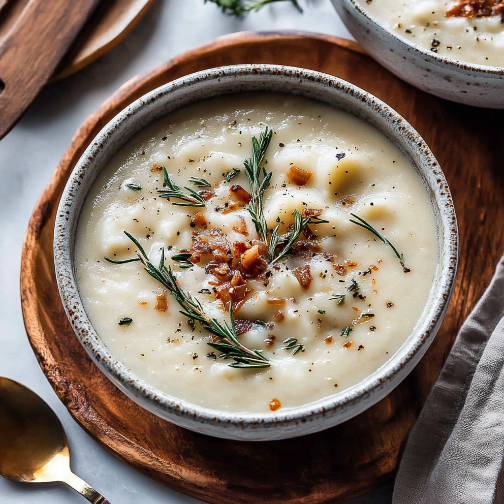 Recipe preparation for Slow Cooker Rosemary-Potato Soup