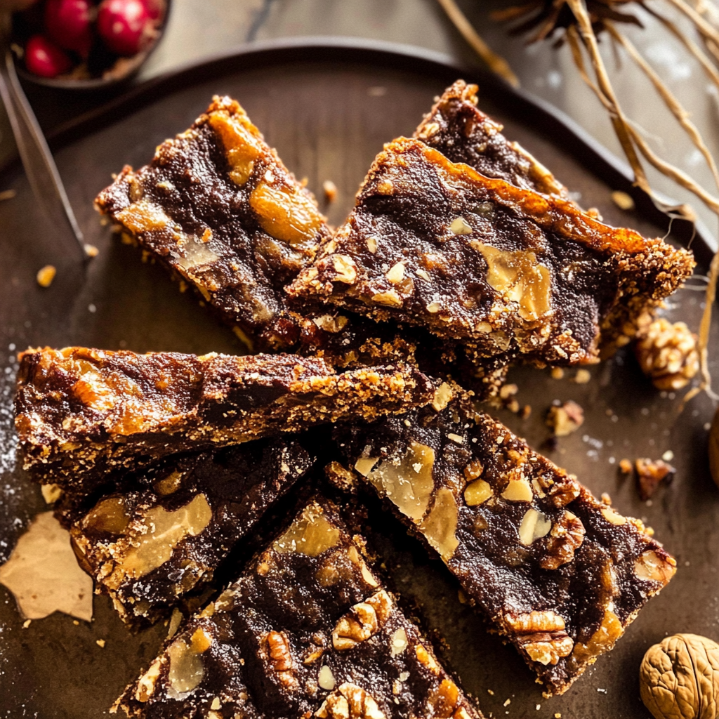 Recipe preparation for Gooey Salted Brown Sugar Pecan Cookie Bars