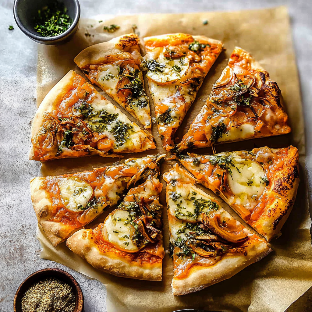 Recipe preparation for 5 Ingredient Pumpkin and Gouda Pizza