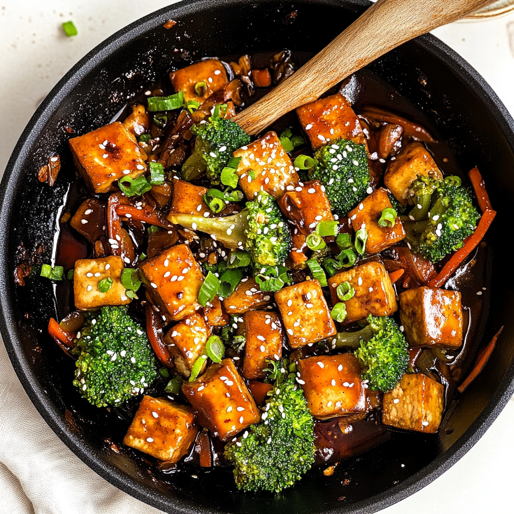 Recipe preparation for Sweet Soy Tofu & Cashew Stir Fry