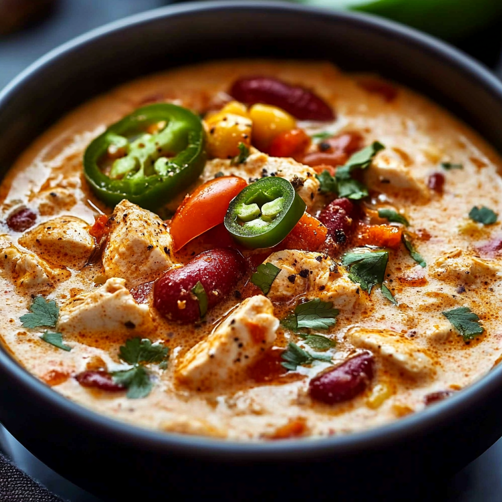 Recipe preparation for Cajun White Chicken Chili
