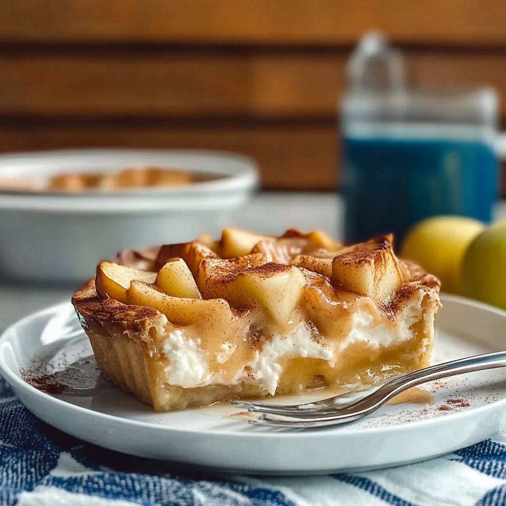 Recipe preparation for Apple Cinnamon Cottage Cheese Bake