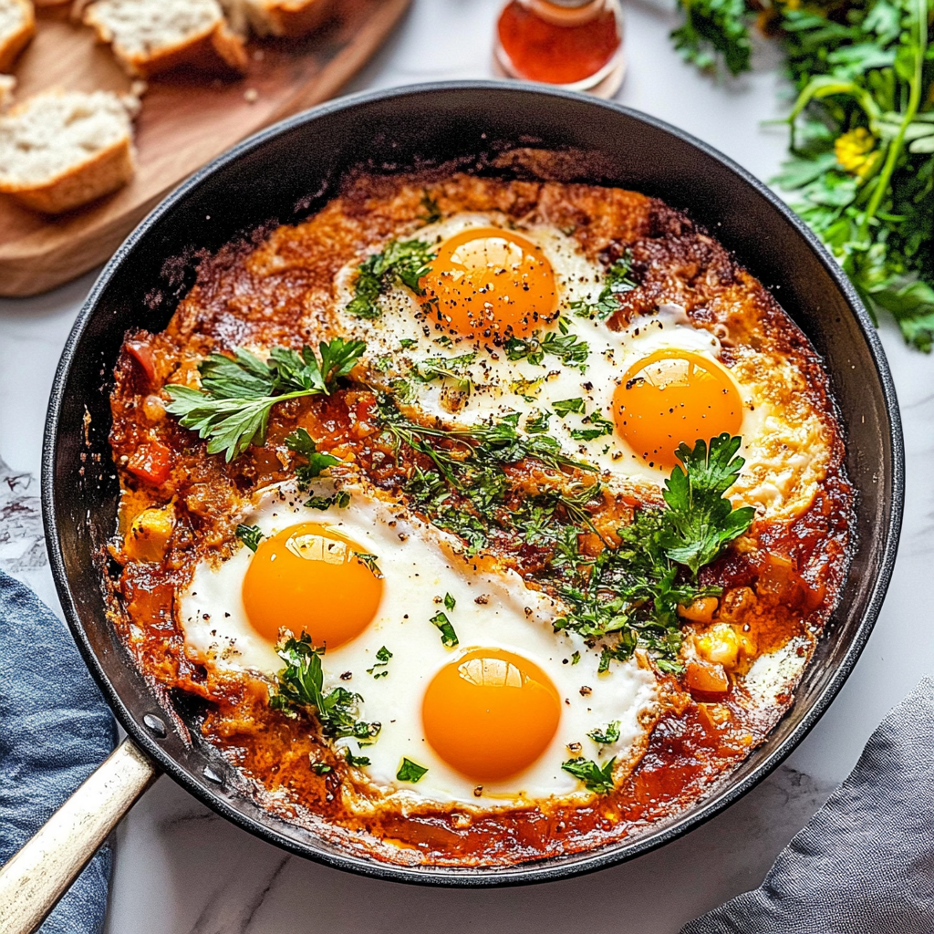 Recipe preparation for Eggs in Purgatory