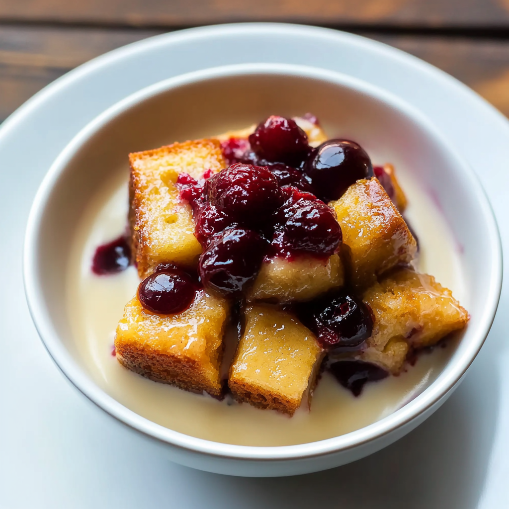 Recipe preparation for Cranberry Orange Bread Pudding