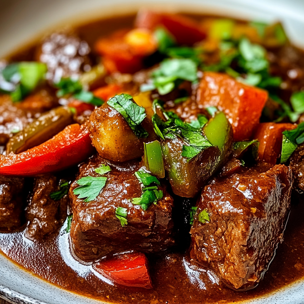 Recipe preparation for Crock Pot Carne Guisada