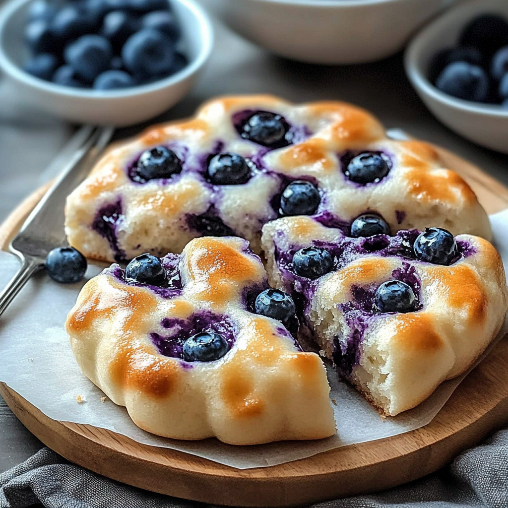 Recipe preparation for Fluffy Cottage Cheese Blueberry Cloud Bread