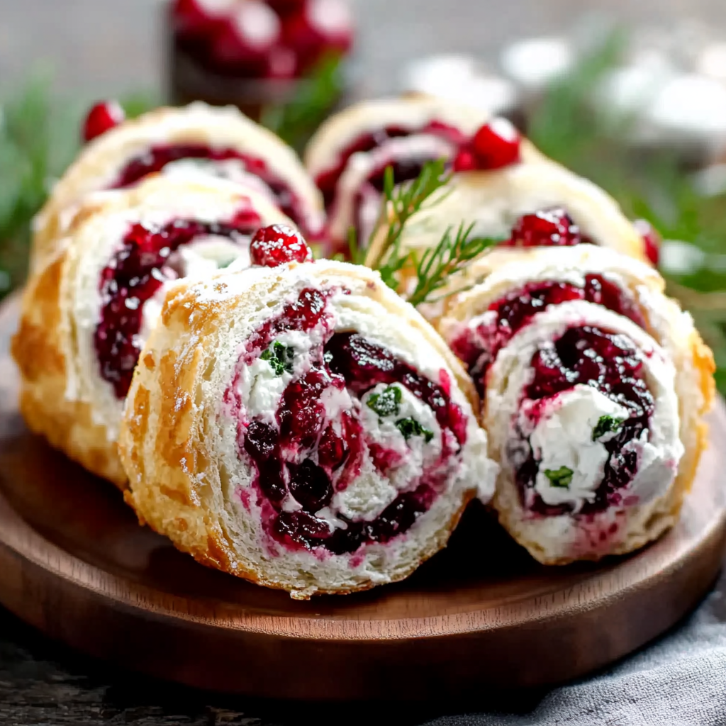 Recipe preparation for CHRISTMAS CRANBERRY ROLL UPS