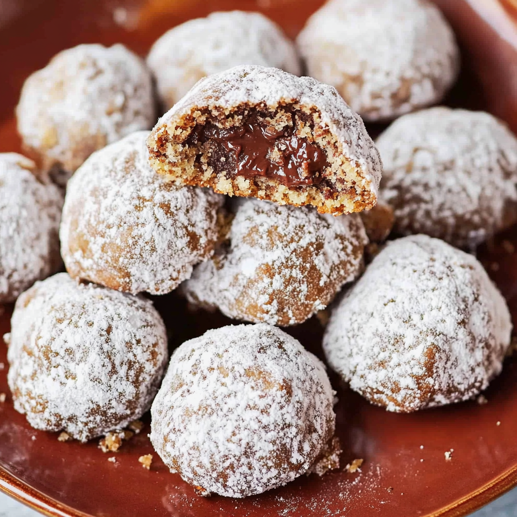 Recipe preparation for Nutella Hazelnut Snowball Cookies