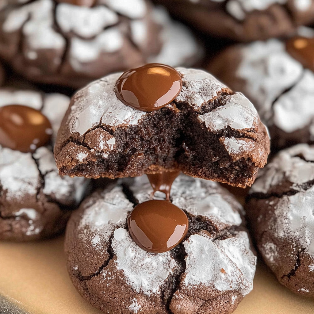 Recipe preparation for Chocolate Crinkle Blossom Cookies