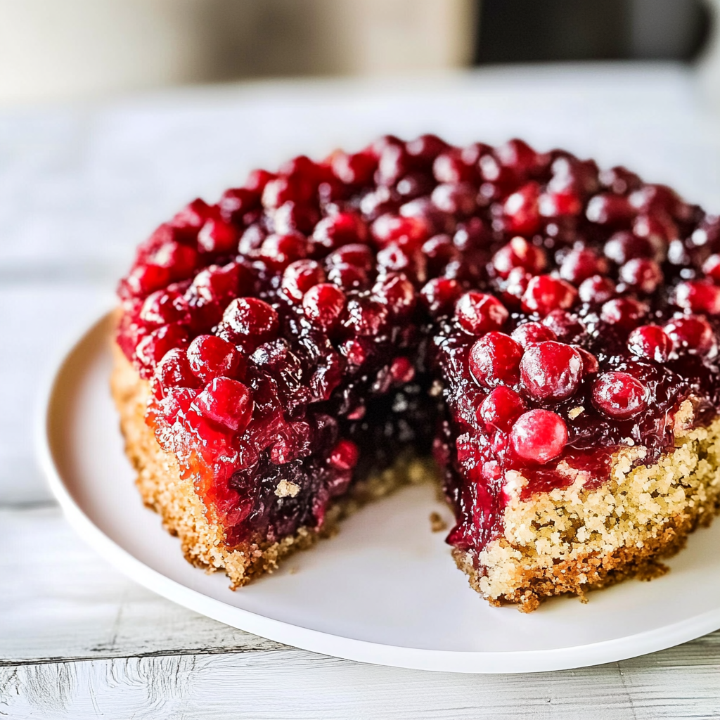 Recipe preparation for Cranberry Upside Down Cake