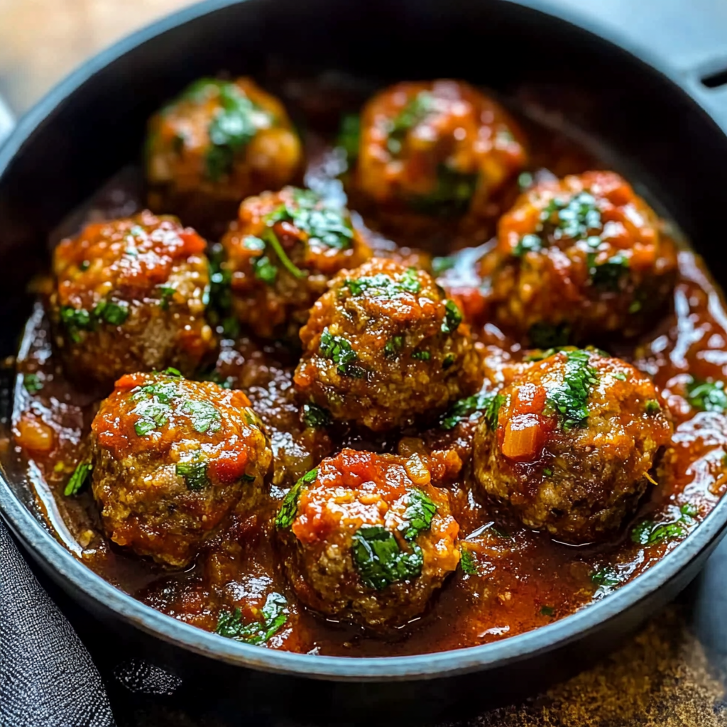 Recipe preparation for Calabrian Spicy Meatballs