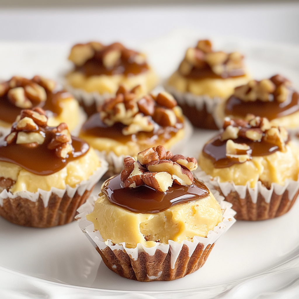 Recipe preparation for Mini Caramel Pecan Cheesecake Truffles