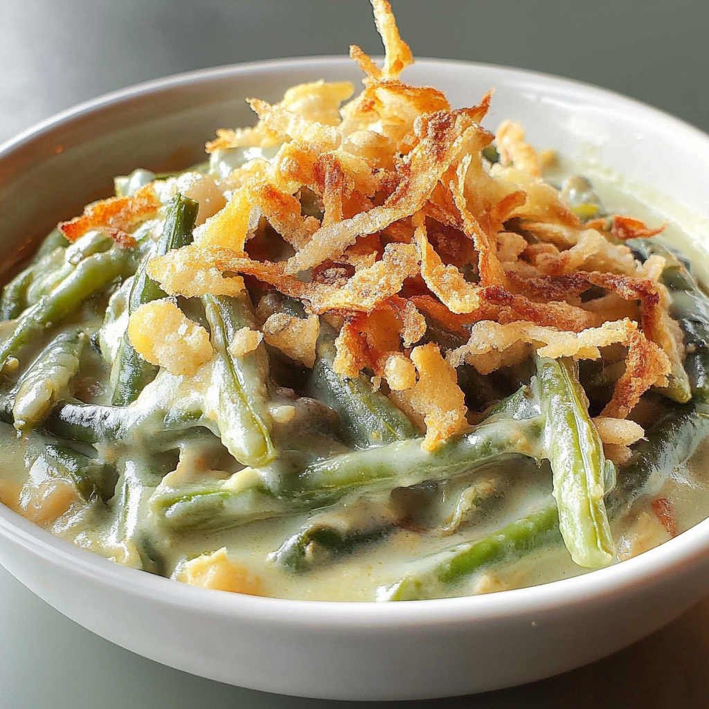 Recipe preparation for Classic Green Bean Casserole