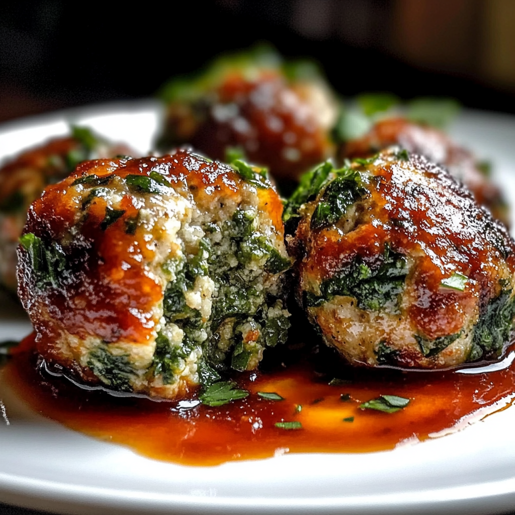 Recipe preparation for Spinach Garlic Meatballs