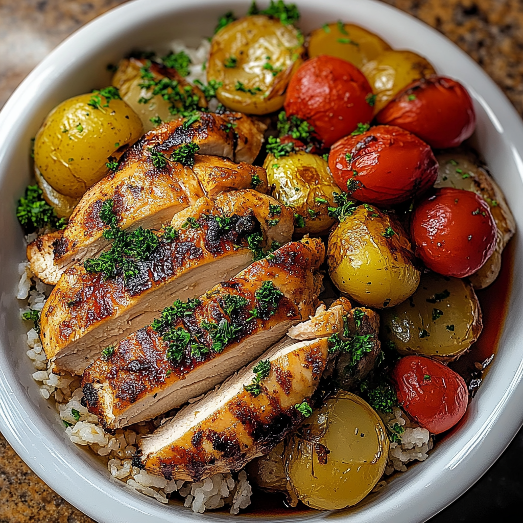 Recipe preparation for Garlic Glazed Chicken Bowls
