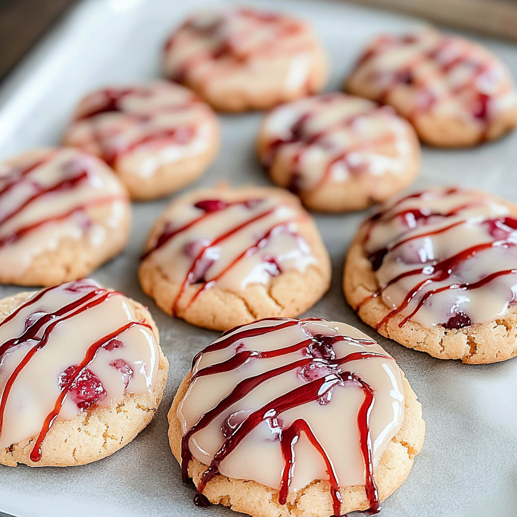 Recipe preparation for Soft Cream Cheese Cherry Almond Cookies