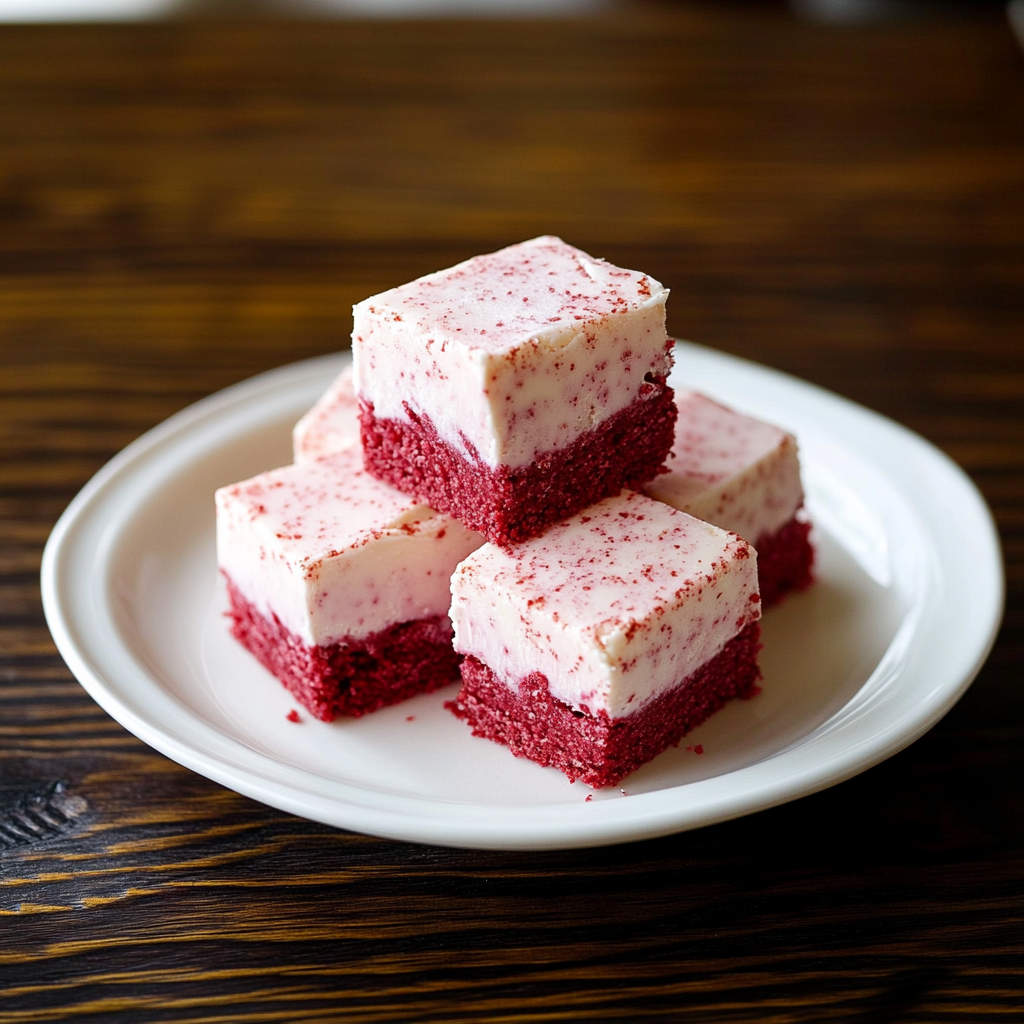 Recipe preparation for Red Velvet Cheesecake Fudge
