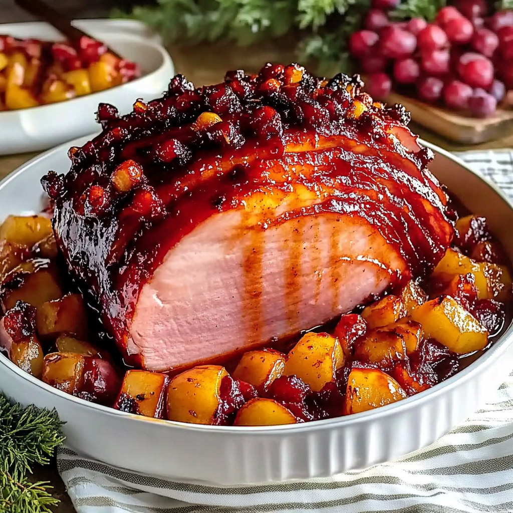 Recipe preparation for Spicy Mexican Glazed Ham