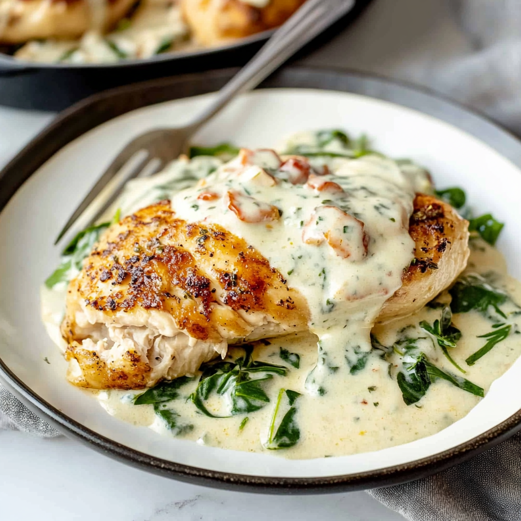 Recipe preparation for Chicken Florentine