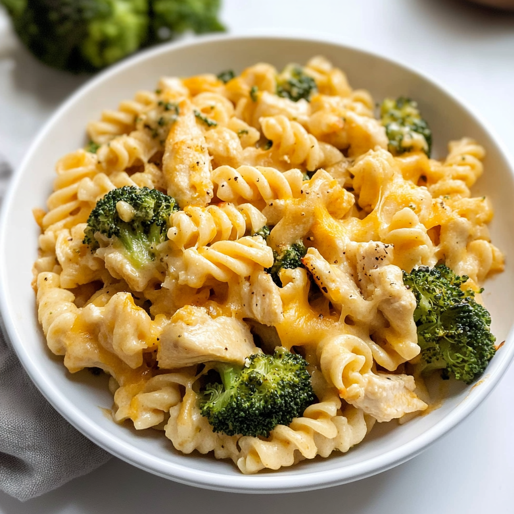 Recipe preparation for Chicken and Broccoli Pasta Bake