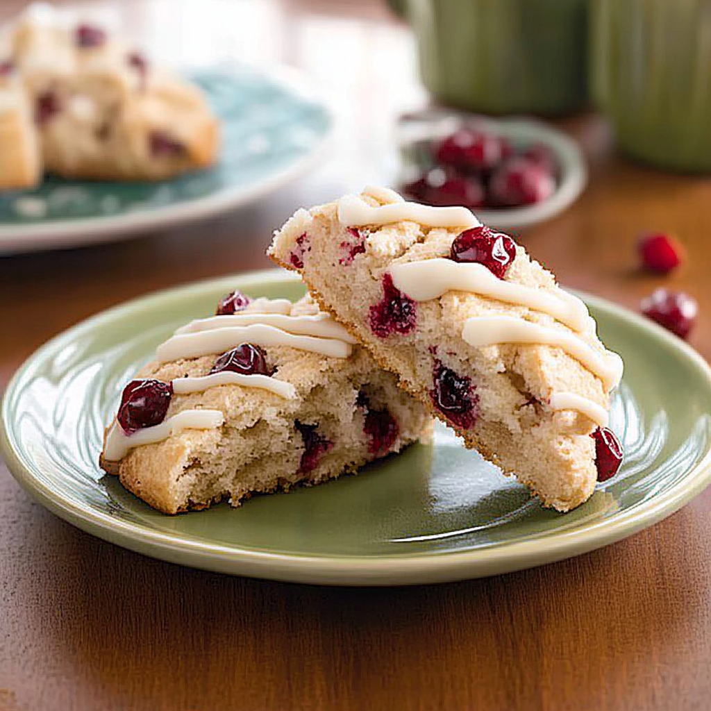 Recipe preparation for White Chocolate Cranberry Scones